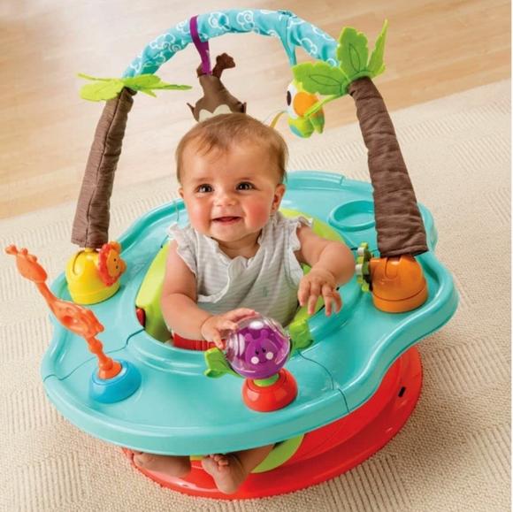 ❗ LEAVES 12.19❗BrightStarts 3-n-1 Deluxe SuperSeat 360° Spin-Wild Safari - Picture 5 of 7